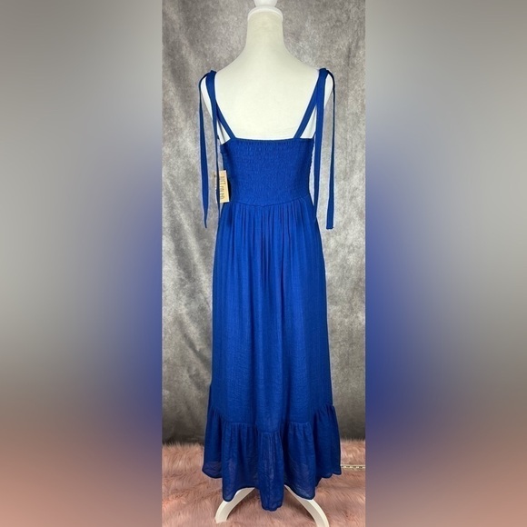 Royal Blue Boho Maxi Sun Dress Sz M by Just Found - Picture 3 of 11